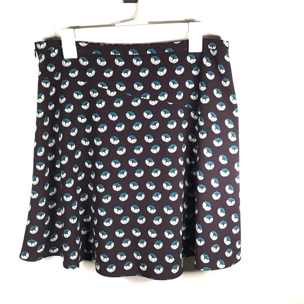 Ann Taylor Loft Poppy Poppies Purple Floral Skirt